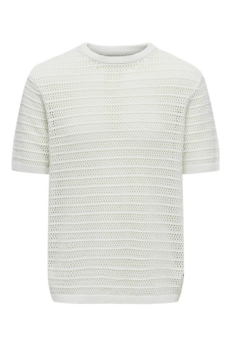 ONLY & SONS Strick T-Shirt Antique White