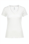 SUBLEVEL Spitzen T-Shirt White