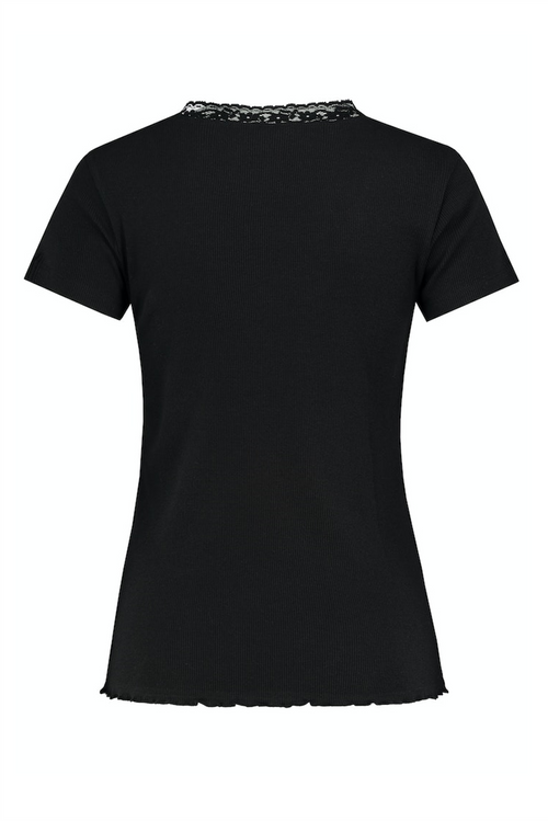 SUBLEVEL Spitzen T-Shirt Black