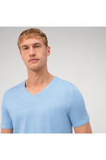 OLYMP Leinen T-Shirt Hellblau