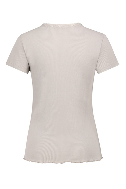 SUBLEVEL Spitzen T-Shirt Middle Beige