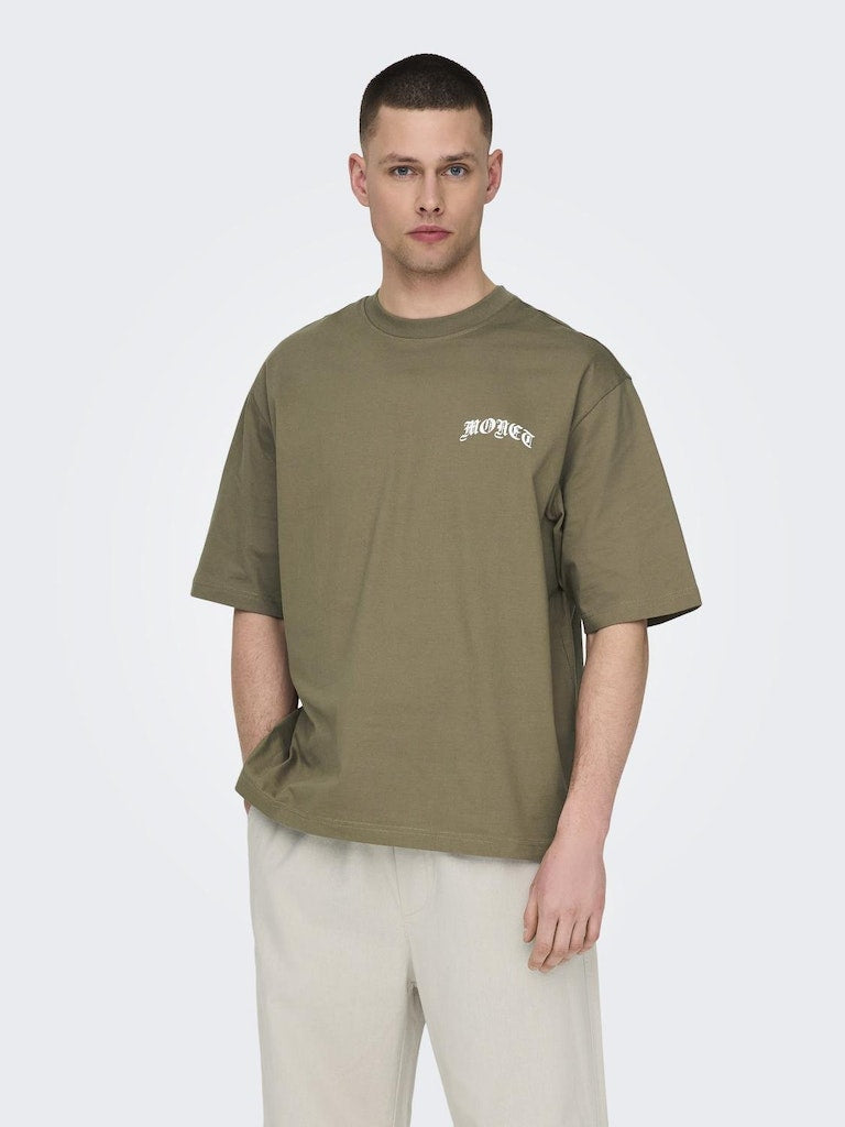 ONLY & SONS Backprint T-Shirt Caribou