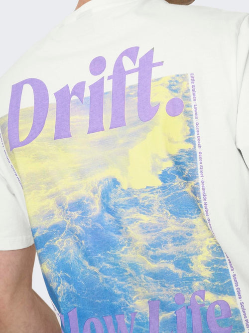 ONLY & SONS Backprint T-Shirt Cloud Dancer Drift