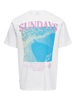 ONLY & SONS Backprint T-Shirt Cloud Dancer Sundays