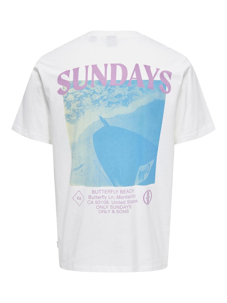 ONLY & SONS Backprint T-Shirt Cloud Dancer Sundays