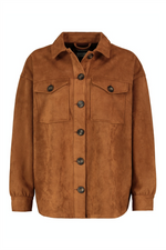 STITCH & SOUL Velours Overshirt Middle Brown