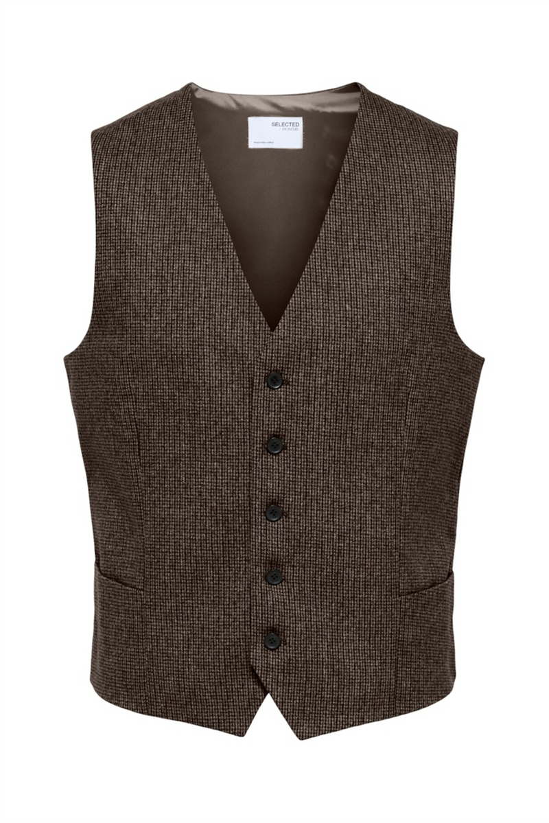 SELECTED HOMME Wolle Anzugweste Brownie