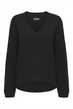 JDY V Neck Pullover Black