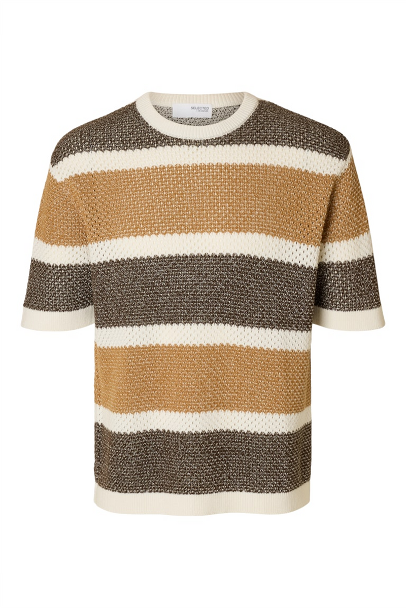 SELECTED HOMME Strick Shirt Egret Chipmunk