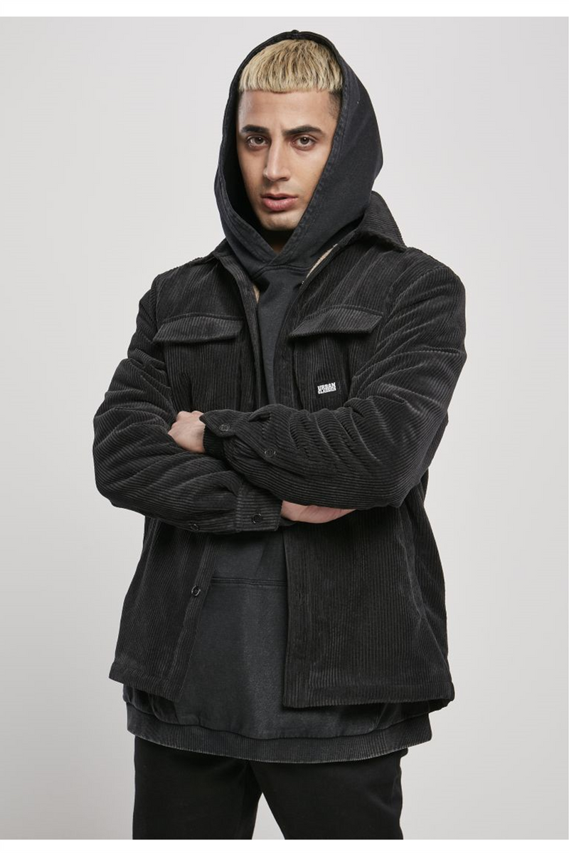 URBAN CLASSICS Cord Jacke Black