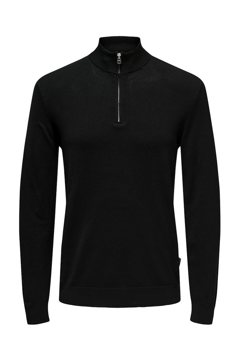 ONLY & SONS Dünner Half Zip Pullover Black