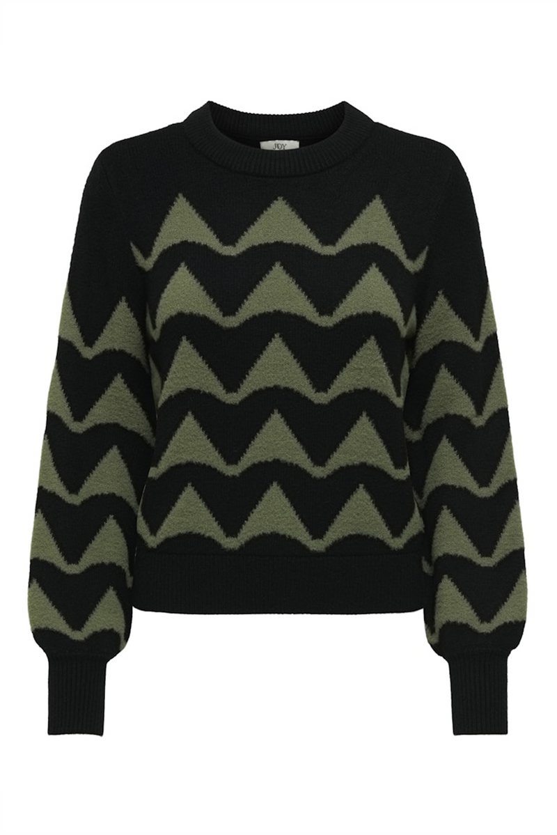 JDY Jacquard Pullover Black Winter