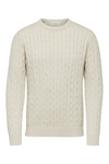 SELECTED HOMME Struktur Zopf Pullover Bone White