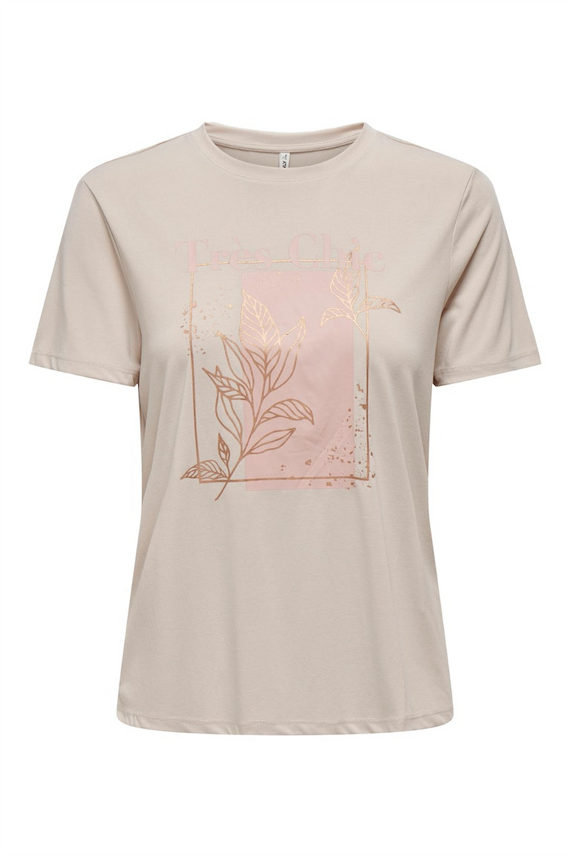 ONLY Modal Print T-Shirt Pumice Stone Chic