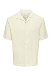 ONLY & SONS Resort Kragen Kurzarm Hemd Egret