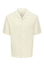 ONLY & SONS Resort Kragen Kurzarm Hemd Egret