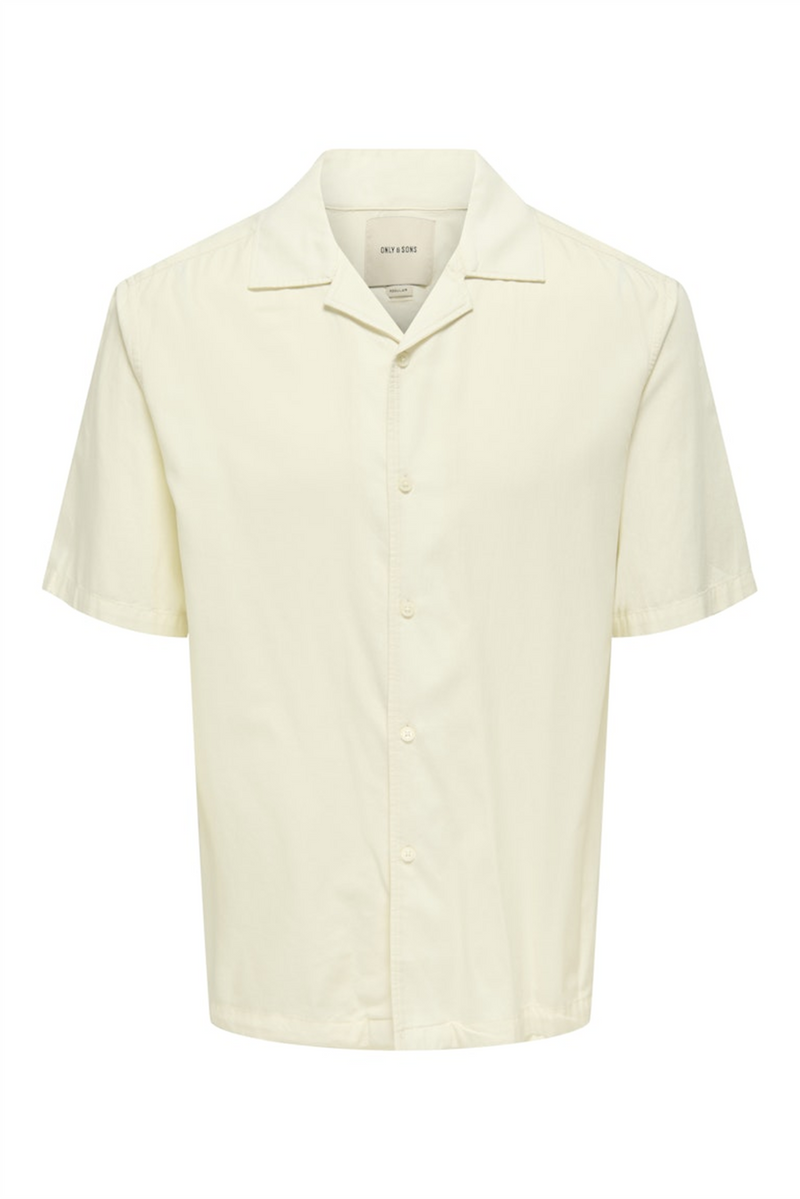 ONLY & SONS Resort Kragen Kurzarm Hemd Egret