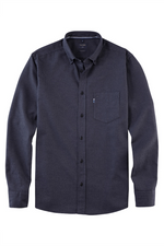 OLYMP Casual Flanell Hemd Regular Fit Schwarz