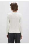 MAVI V Neck Zopf Pullover Wollweiss