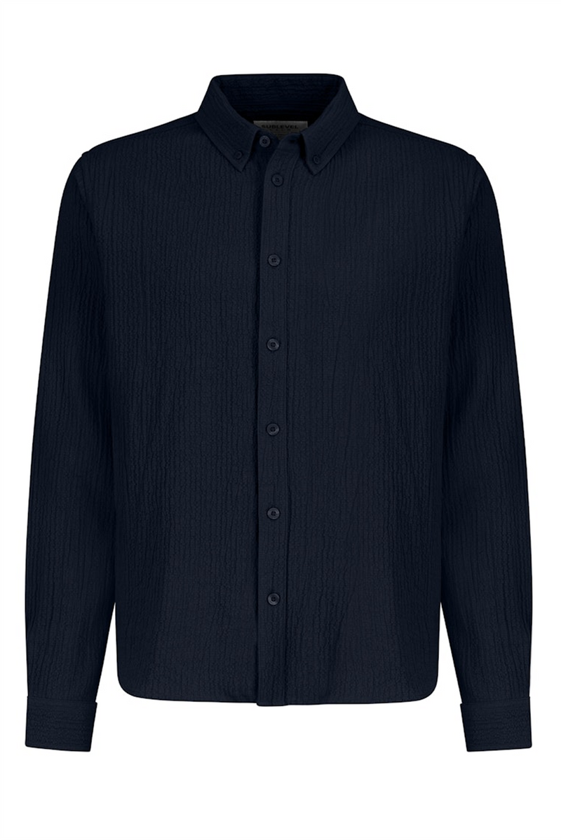 SUBLEVEL Struktur Hemd Dark Blue