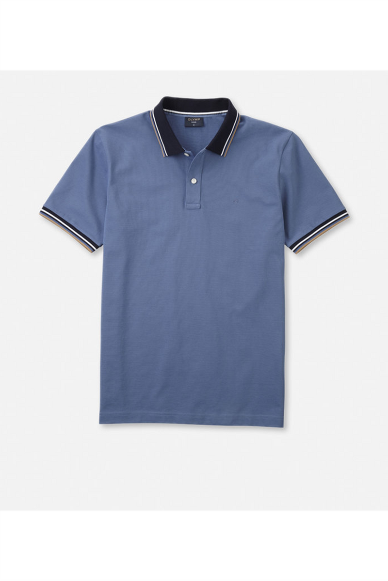 OLYMP Poloshirt Rauchblau