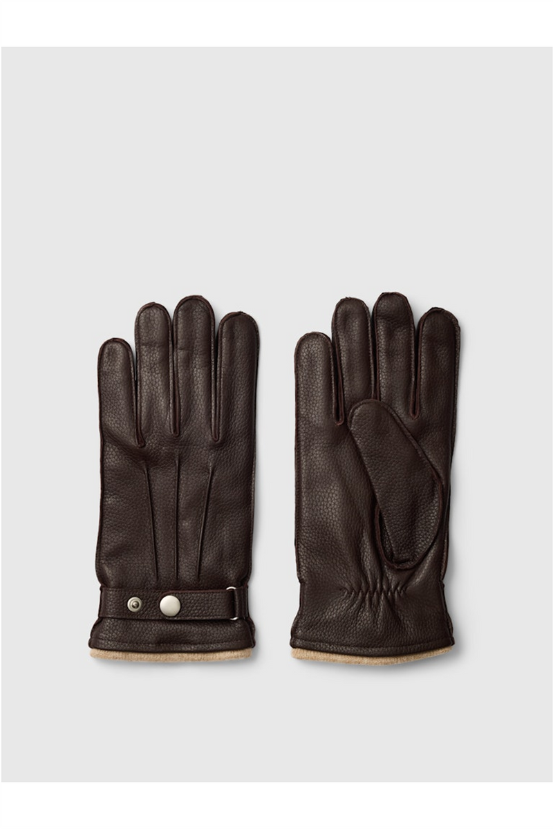 SELECTED HOMME Leder Handschuhe Demitasse – Rohbau