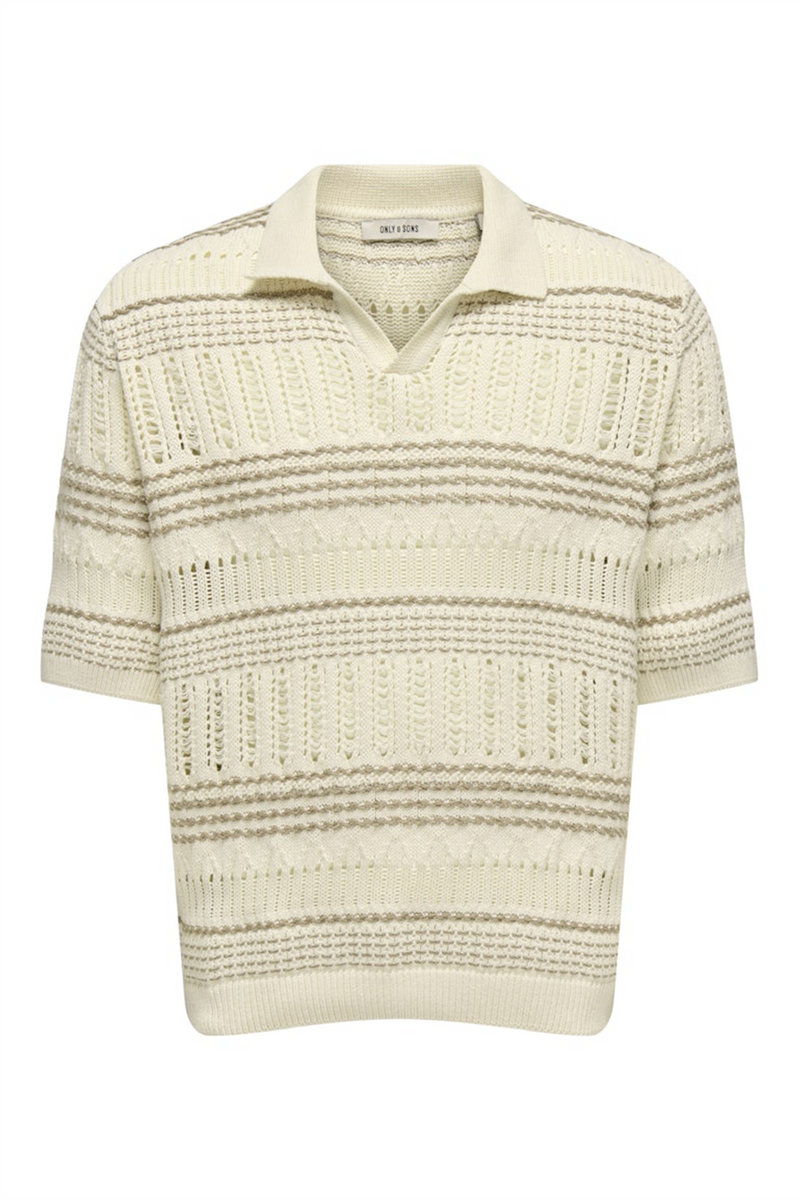 ONLY & SONS Strick Poloshirt Vanilla Ice