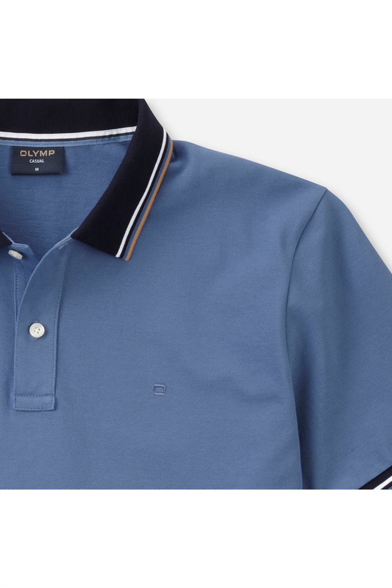 OLYMP Poloshirt Rauchblau