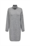 ONLY Rollkragen Strick Kleid Light Grey Melange