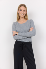 SOYACONCEPT Basic Langarm T-Shirt Grau