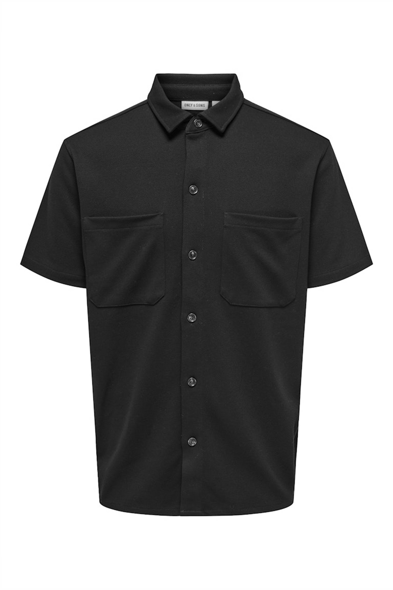 ONLY & SONS Lockeres Kurzarm Hemd Black