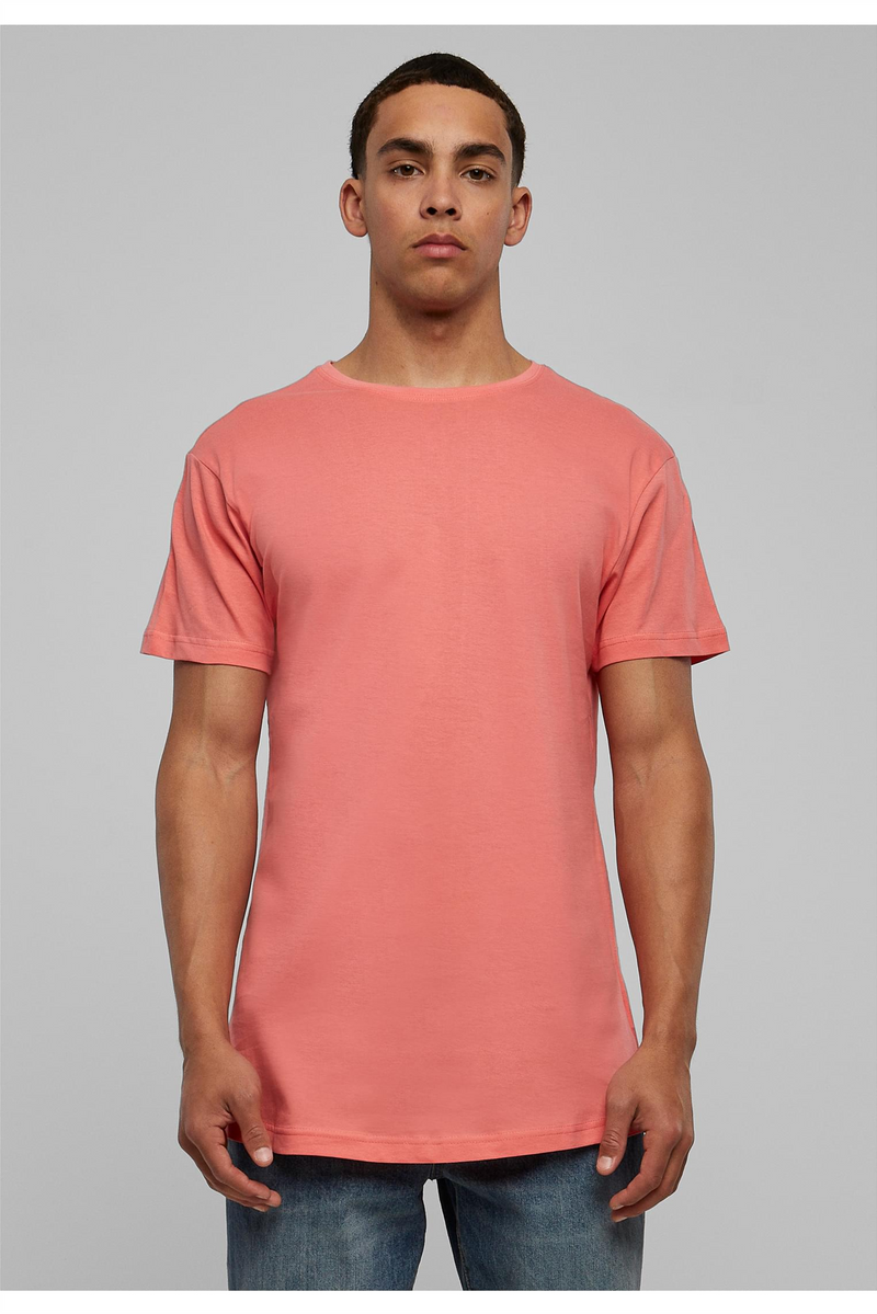 URBAN CLASSICS Shaped Long T-Shirt Coral