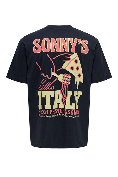ONLY & SONS Backprint T-Shirt Navy Blazer
