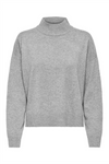 JDY High Neck Pullover Light Grey Melange