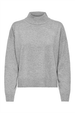 JDY High Neck Pullover Light Grey Melange