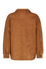 STITCH & SOUL Velours Overshirt Middle Brown