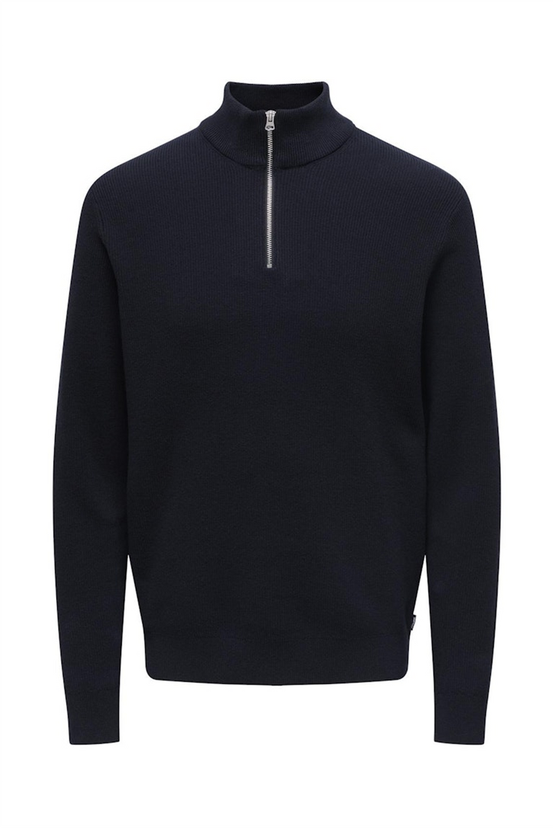 ONLY & SONS Half Zip Pullover Dark Navy