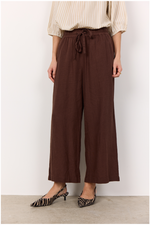 SOYACONCEPT Leinen Hose Dunkelbraun