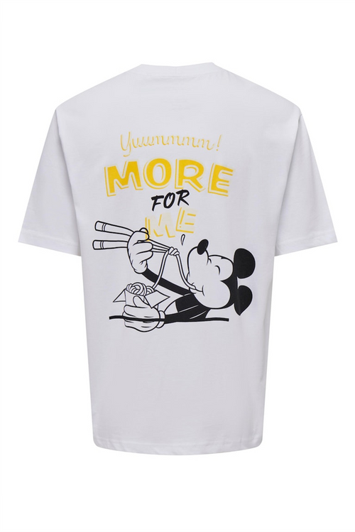 ONLY & SONS Backprint T-Shirt Mickey Mouse White