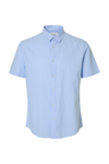 SELECTED HOMME Leinen Kurzarm Hemd Cashmere Blue