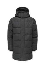 ONLY & SONS Winter Quilted Jacke Grey Pinstripe