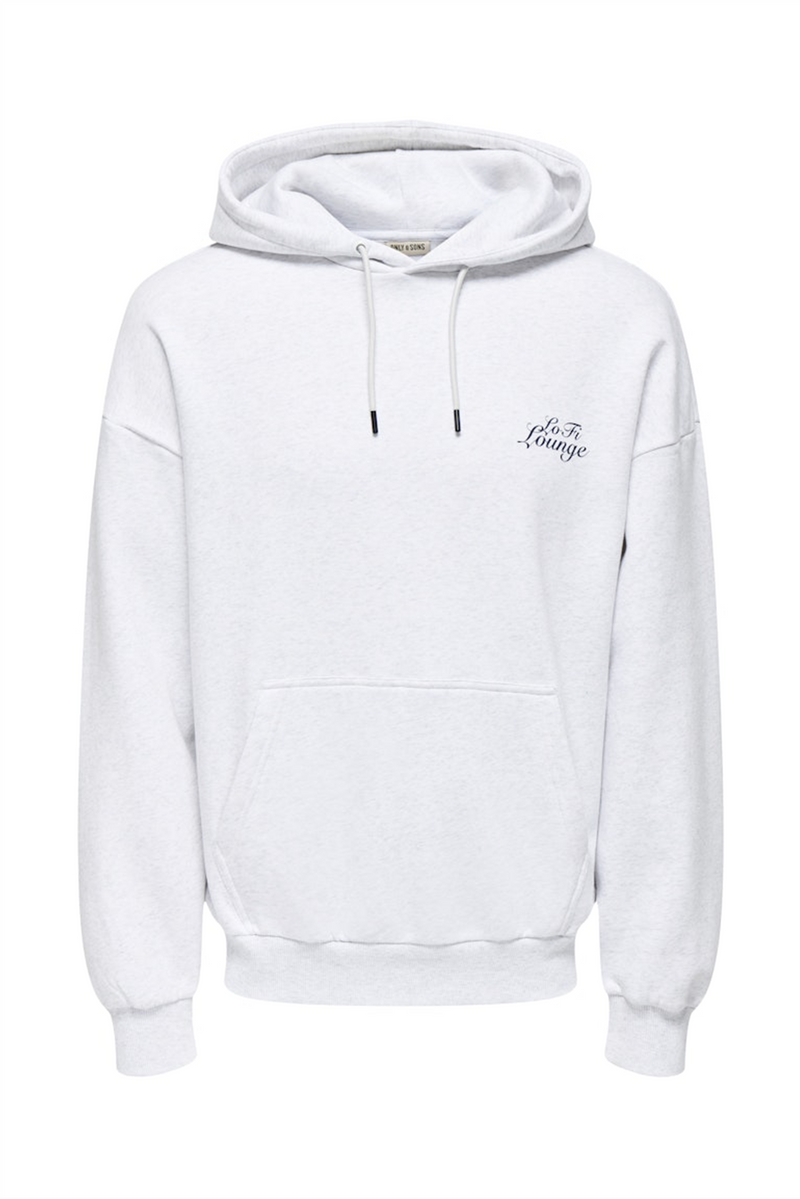 ONLY & SONS Backprint Hoodie Super Light Grey