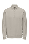 ONLY & SONS Half Zip Sweatshirt Silver Lining
