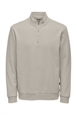 ONLY & SONS Half Zip Sweatshirt Silver Lining