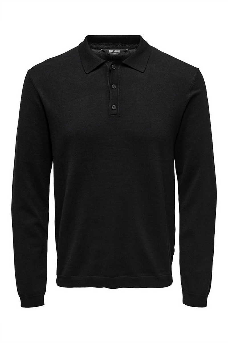 ONLY & SONS Leichtes Poloshirt Black