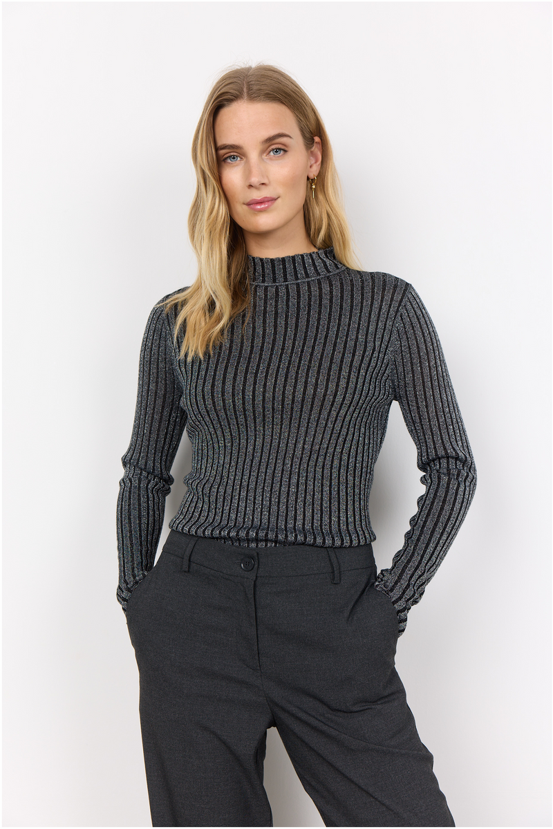SOYACONCEPT Glitzer Pullover Schwarz
