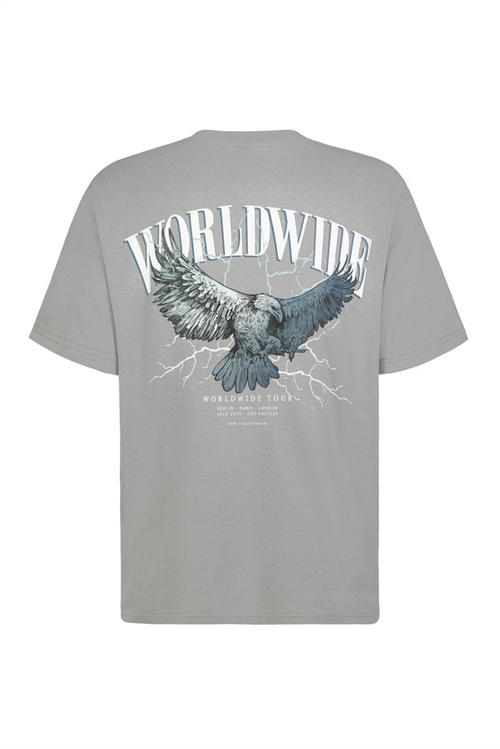 SUBLEVEL Backprint T-Shirt Middle Grey