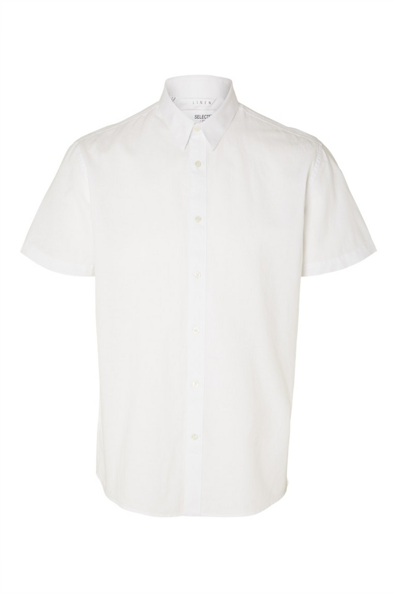 SELECTED HOMME Leinen Kurzarm Hemd White