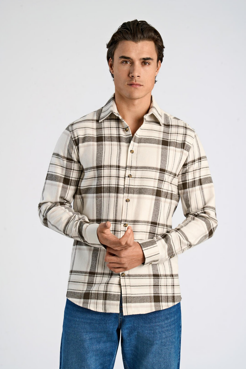LINDBERGH Flanell Hemd Off White