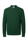 SELECTED HOMME Dünner Strick Polo Pullover Dark Green